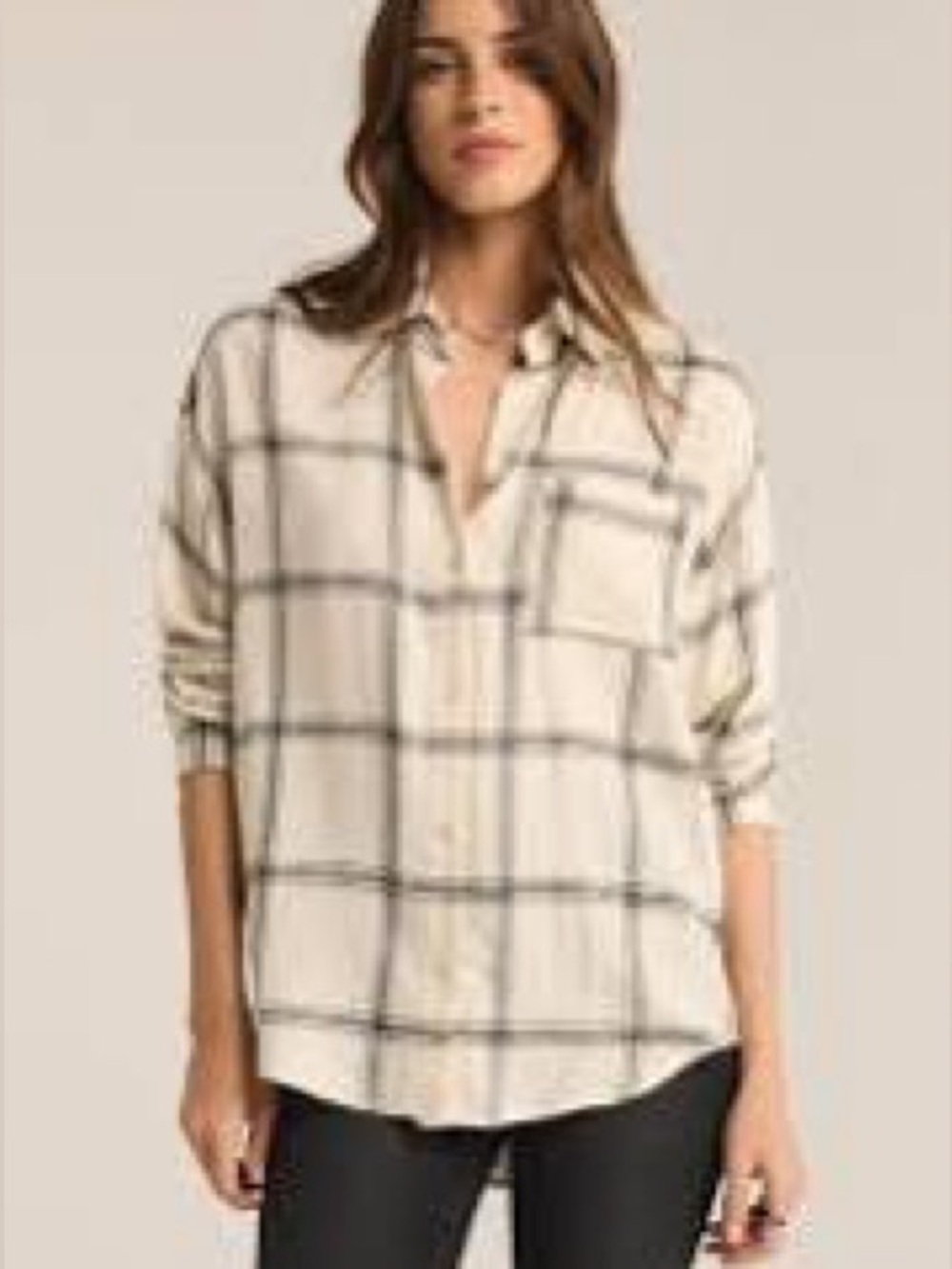 Z Supply Sea Salt River Plaid Button Up Flannel Shirt Small